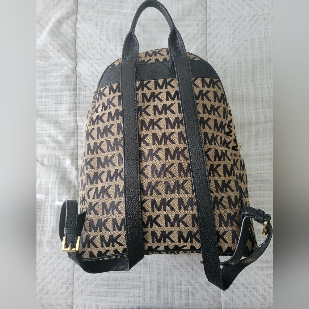 Michael Kors Black and Tan Backpack - Picture 2 of 8